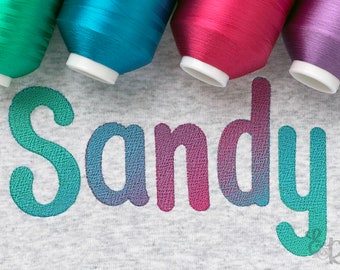 Gradient Font for Machine Embroidery ORDINARY THREADS required Ombre Alphabet 5 sizes: 1&quot;, 1.5&quot;, 2&quot;, 2.5&quot;, 3&quot; BX format included 1010