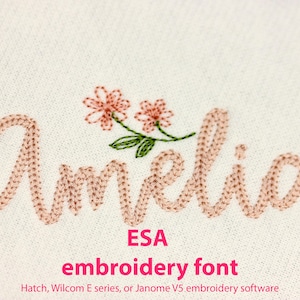 ESA font Dense Chain Script Font for Machine Embroidery Alphabet 3 sizes