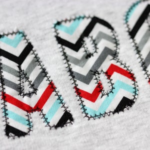 Zigzag Narrow Applique Font for Machine Embroidery Alphabet 2&quot;, 3&quot;, 4&quot;, 5&quot;  sizes BX included 1017