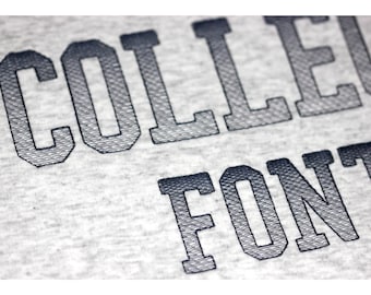 Narrow College Gradient Sketch Font for Machine Embroidery Weightless Alphabet 8 sizes: 0.75&quot;, 1&quot;, 1.5&quot;, 2&quot;, 2.5&quot;,  3&quot;, 3.5&quot;, 4&quot;  BX files