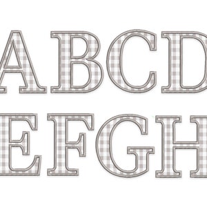 Satin Applique Font Machine Embroidery Alphabet 6 sizes: 2&quot;, 3&quot;, 4&quot;, 5&quot;, 6&quot;, 7&quot; BX format is included 1083