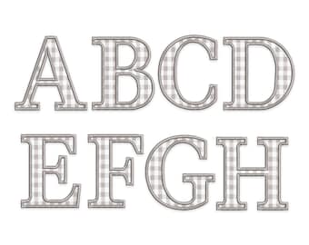 Satin Applique Font Machine Embroidery Alphabet 6 sizes: 2", 3", 4", 5", 6", 7" BX format is included 1083