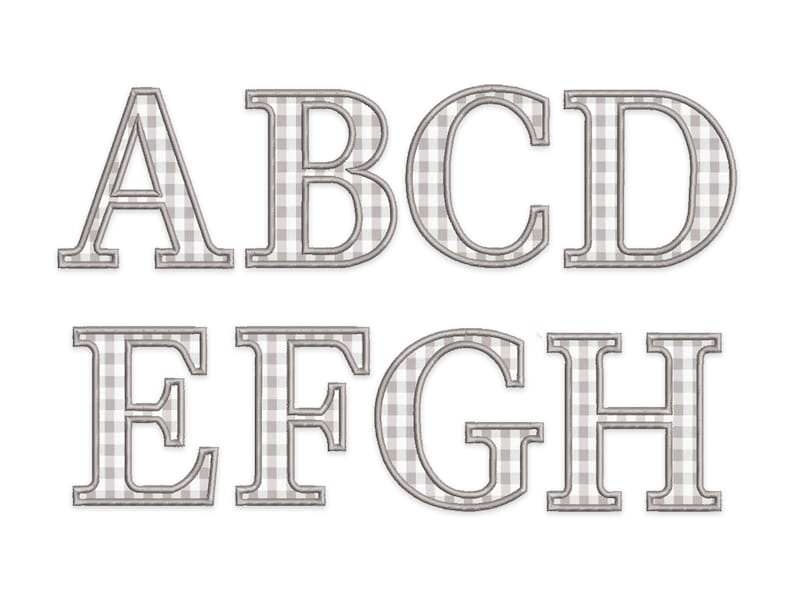 Satin Applique Font Machine Embroidery Alphabet 5 Large Sizes Etsy