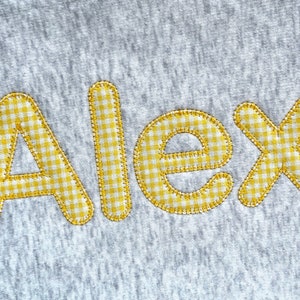Blanket Applique Font Machine Embroidery Alphabet 4 sizes BX format is included 1048