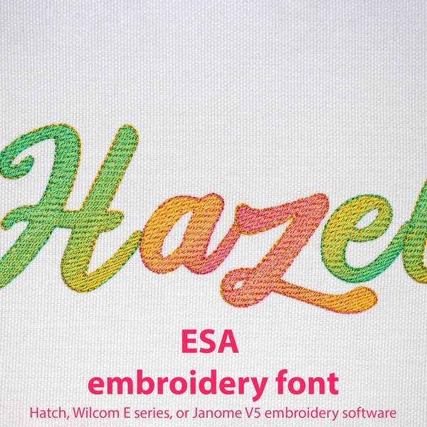 ESA Gradient Font for Machine Embroidery ORDINARY THREADS required Ombre Rainbow Alphabet 1105