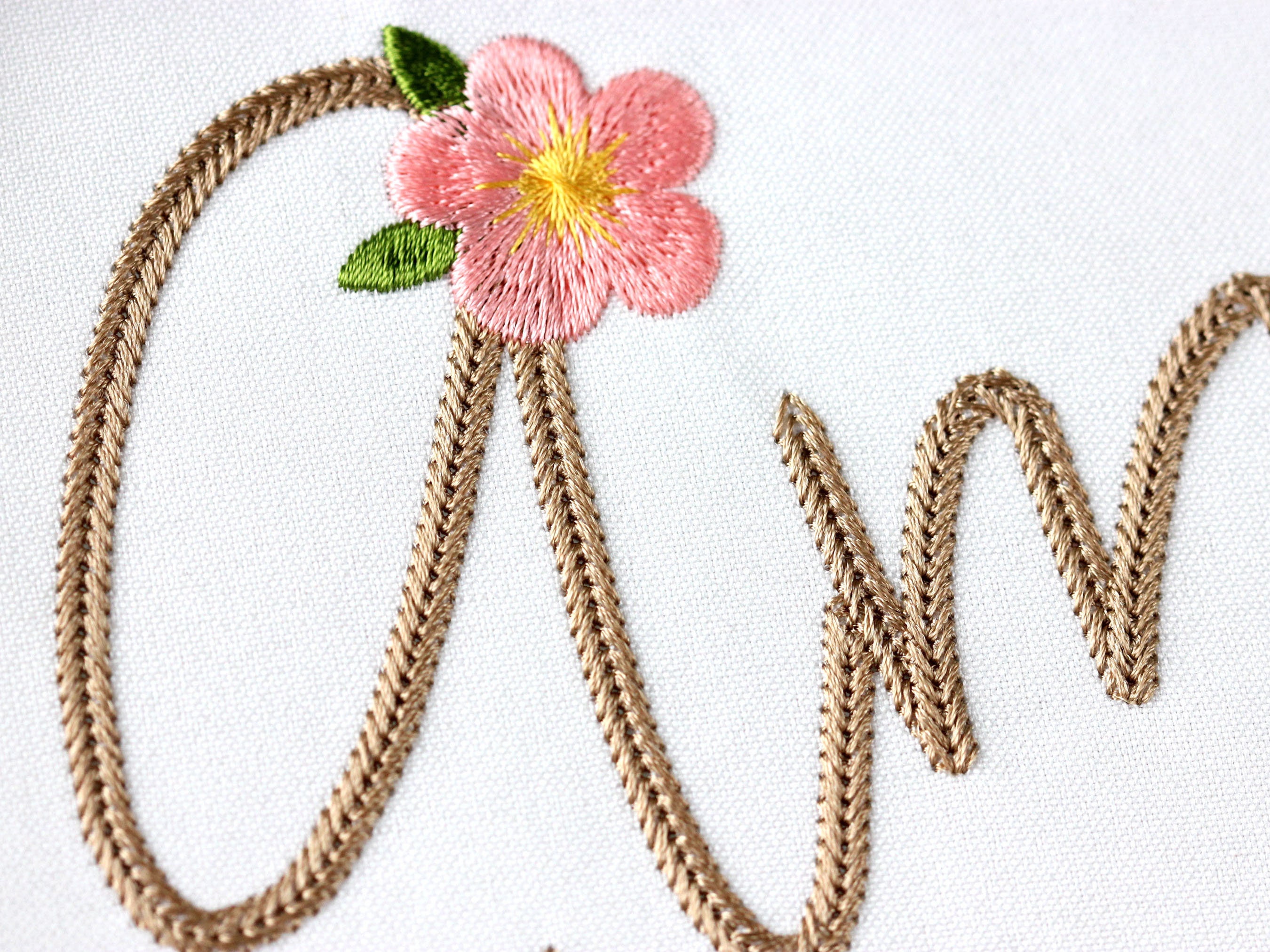 Chain Script Caligraphy Dense Chain Script #2 Machine Embroidery Font Alphabet 4 Large Sizes: 2 ...