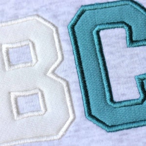 Satin Applique Font Machine Embroidery "Sport One" Alphabet 6 sizes: 3", 4", 5", 6", 7", 8"  BX format is included 1030