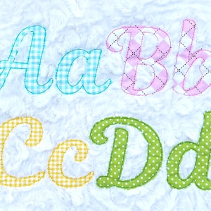 Raggy Applique Font for Machine Embroidery Free Edge Alphabet 5 LARGE sizes XXL: 3&quot;, 4&quot;, 5&quot;, 6&quot;, 7&quot;  BX included! 1050