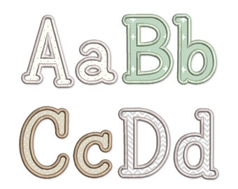 Satin Applique Font Machine Embroidery Alphabet 4 sizes: 2&quot;, 3&quot;, 4&quot;, 5&quot; BX format is included 1049