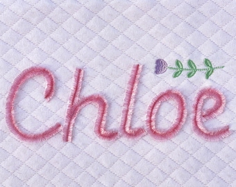 Fringe Script Font for Machine Embroidery Font All in the Hoop 4 sizes:  2", 2.5", 3", 3.5" BX included 1065