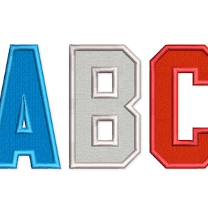 Applique Narrow Font Machine Embroidery &quot;Sport Two&quot; Alphabet 6 sizes: 2&quot;, 3&quot;, 4&quot;, 5&quot;, 6&quot;, 7&quot;  BX format is included 1077