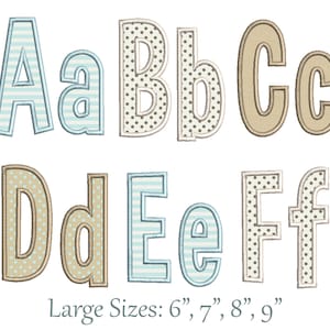Narrow Applique Font for Machine Embroidery Alphabet 4 large sizes: 6&quot;, 7&quot;, 8&quot;, 9&quot; BX format is included 1068