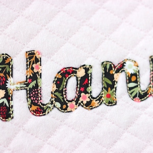 Raggy Applique Font for Machine Embroidery Free Edge Narrow Script Alphabet 4 Mini Sizes BX included 1092