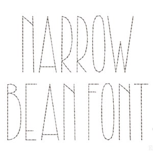 Narrow Bean Stitch Font for Machine Embroidery Alphabet 5 sizes: 0.75&quot;, 1&quot;, 1.25&quot;, 1.5&quot;, 2&quot; BX included 1119