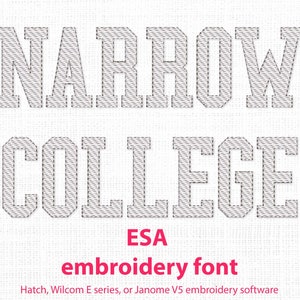 ESA font Narrow College Sketch Font for Machine Embroidery Weightless Alphabet 1108