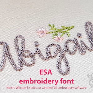 ESA font! Light Chain Script #2 Machine Embroidery Font Alphabet 3 individual sizes 1098