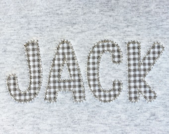 Zigzag Applique Font for Machine Embroidery Alphabet 2&quot;, 3&quot;, 4&quot;, 5&quot;  sizes BX included 1071