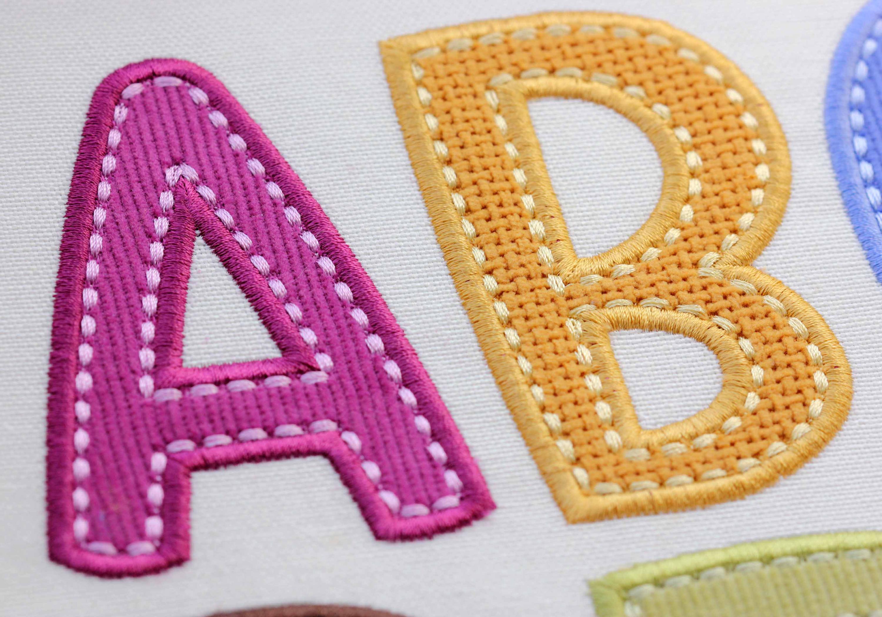 Applique Font for Machine Embroidery Alphabet With Motif Stitch Line 2 ...