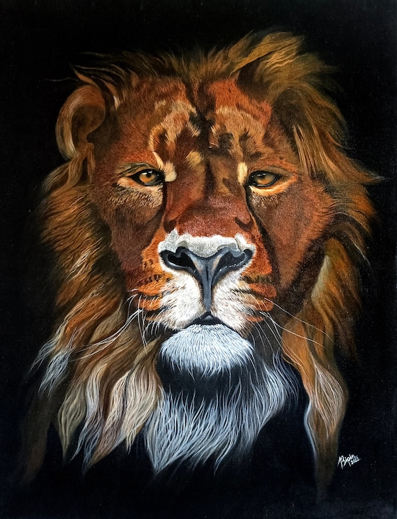 名画彫刻画ライオンLION