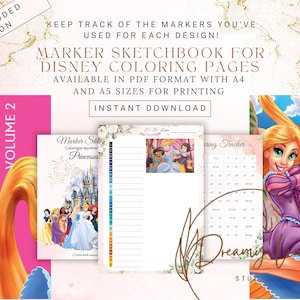 Princesses 2 kleurgecodeerde markeringstracker: afdrukbaar A4/A5 (digitale download)