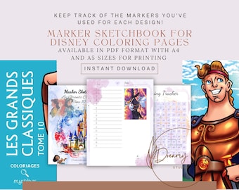 Tome 10 Coloring Book Marker Tracker: A4/A5 Printable (Digital Download)