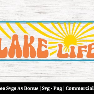 Lake Life Svg Png Files, Summer Svg, Sunset Svg, Retro Summer Svg, Retro Shirt, Digital Download, Cricut Files