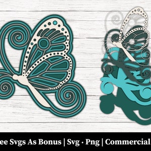 3D Butterfly Svg Png Files, papier papillon svg, Cricut, 3d Paper Cut, imprimable Butterfly Svg, Modèle papillon réaliste, Téléchargement numérique