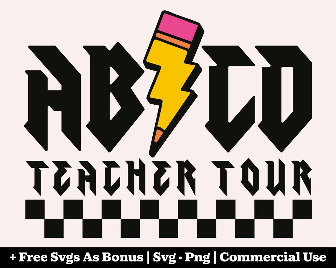 ABCD Teacher Tour Svg Png Files, Rock Band Teacher Svg, Back to School ...