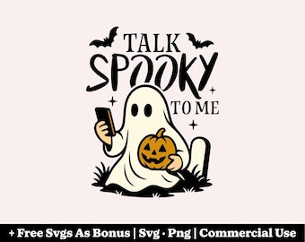 Temporada espeluznante SVG PNG, Fantasma lindo SVG, Halloween SVG, Calabaza SVG, Otoño SVG, Halloween retro SVG, Camiseta SVG de Halloween SVG