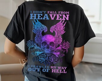 Skull & Wings Graphic T-Shirt - Crawled Out of Hell Tee