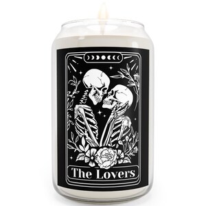 Gothic Candle, The Lovers Tarot Card Candle,  Decorative Candle, Unique Gift, Home Decor, Birthday Gift, Witchy Candle