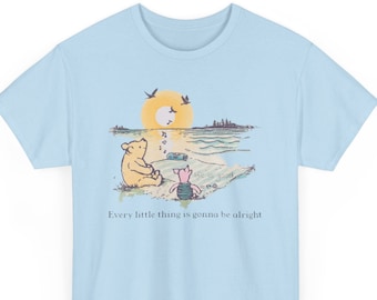 Winnie The Pooh Shirt, Retro Pooh and Piglet Tee Shirt, Classic Winnie The Pooh Graphic Shirt, Every little thing is gonna be alright