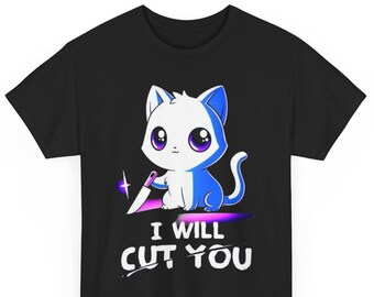 Bad Kitty T-shirt - I Will Cut You - Funny Cat Shirt