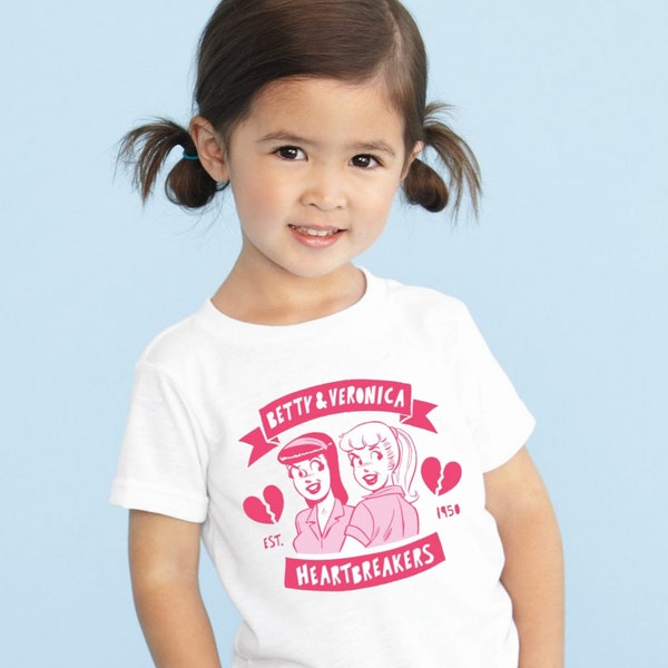 Kids Unisex Archie Comics T-shirt - Betty and Veronica Heart Breakers - Heavy Cotton Tee