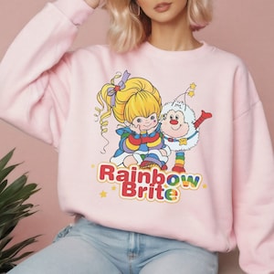 Rainbow Cartoon Sweater - Retro Cartoon Sweater - 80&#39;s Nostalgia - Heavy Blend Crewneck Sweatshirt