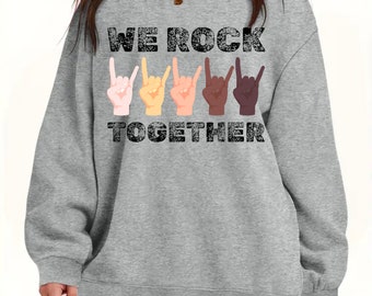 We Rock Together Sweater, Race Equality Sweater, Heavy Blend Crewneck Sweatshirt