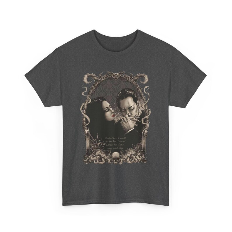 Gothic Romance Lovers Shirt, Unisex Heavy Cotton Tee Dark Heather