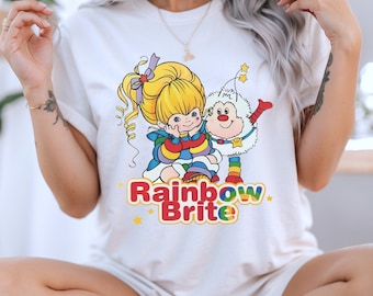Rainbow Brite Shirt, Cartoon Friends T-shirt, 80's Nostalgia, Soft Style Tee Shirt, Retro Cartoon Graphic Tee