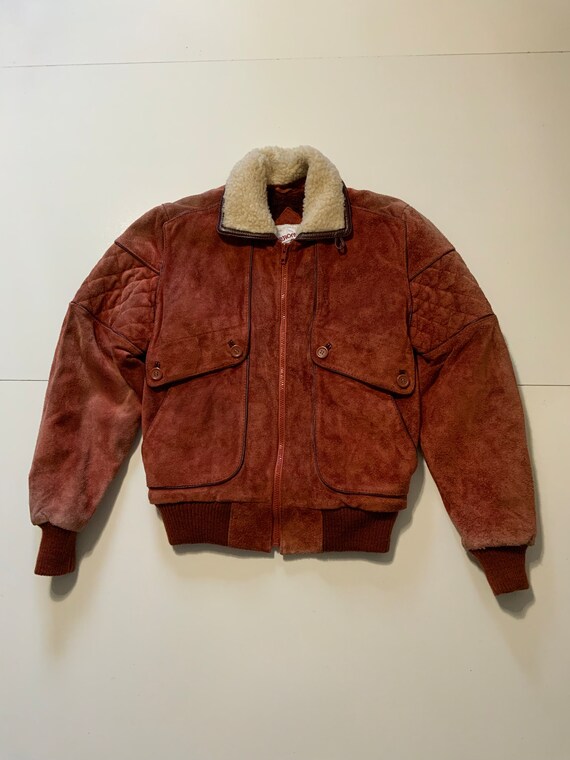 ジャケット・アウター 80s Vtg real suede leather bomber jacket 80s Vtg real suede leather bomber jacket