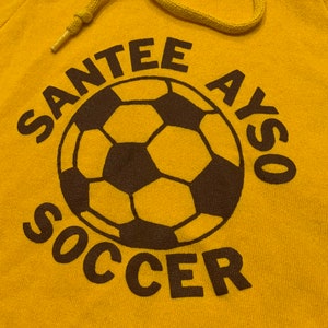 Vintage 80s 1985 Soccer Crunchbombs Raglan Worn Yellow Sweatshirt Hoodie image 6