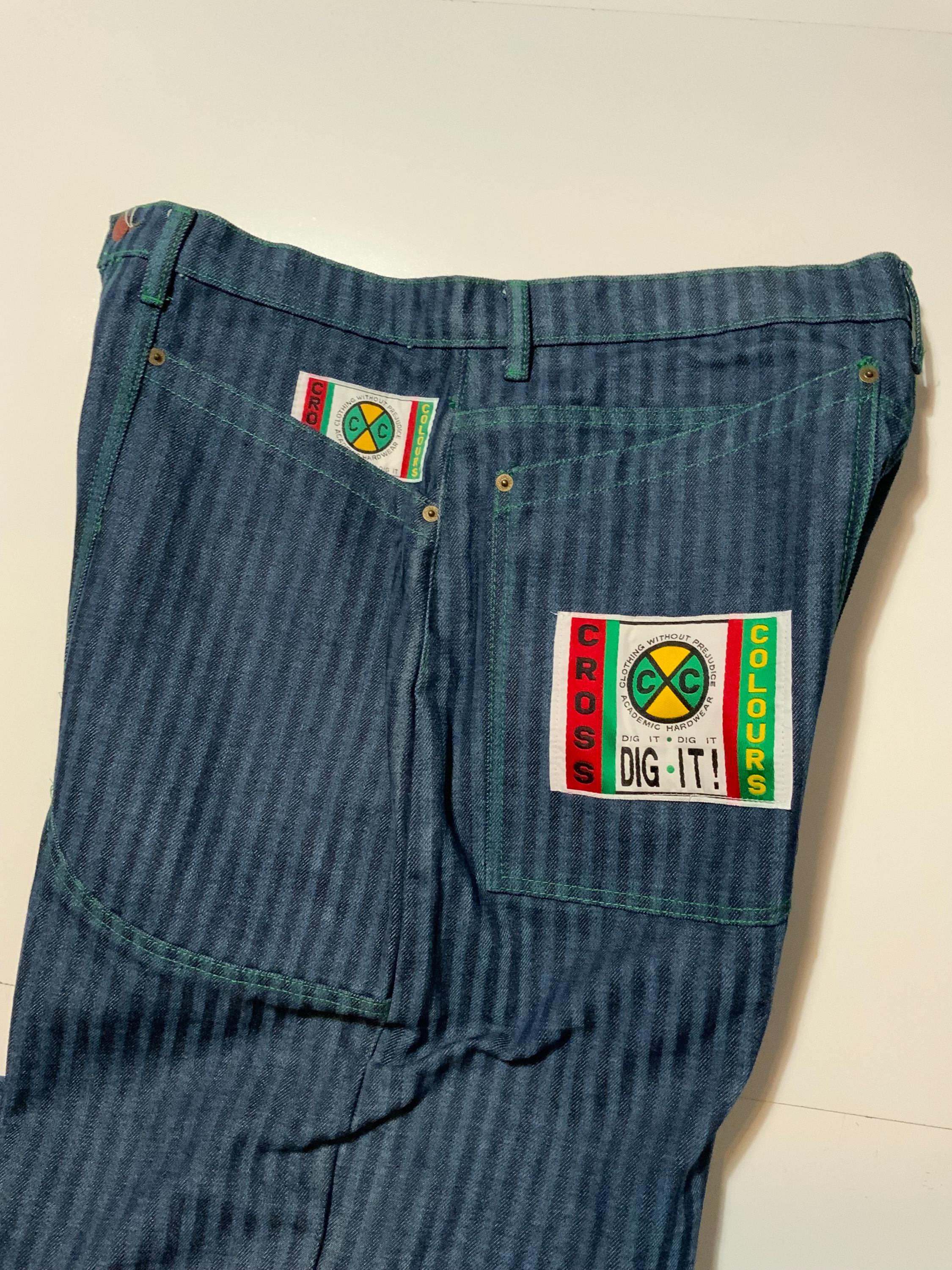 Vintage 90s Cross Colours Dig It Academic Hardwear Striped