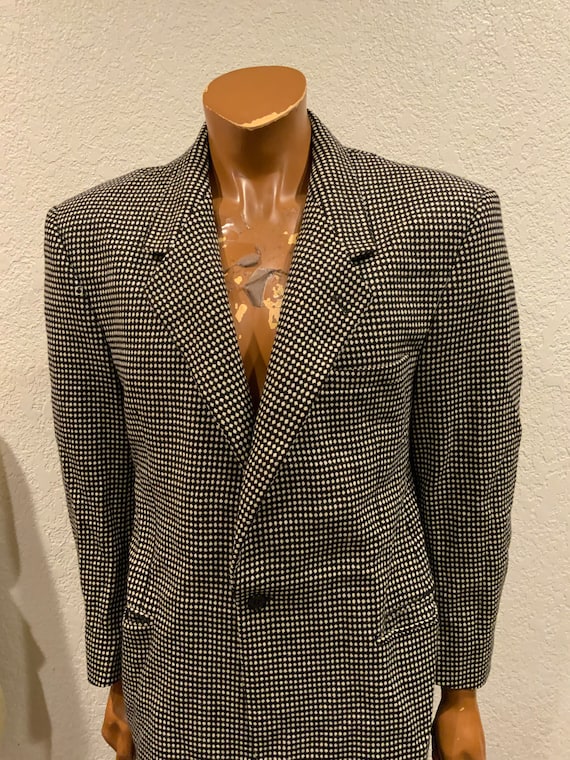 Vintage 80s V2 By Gianni Versace Polka Dot Wool S… - image 7