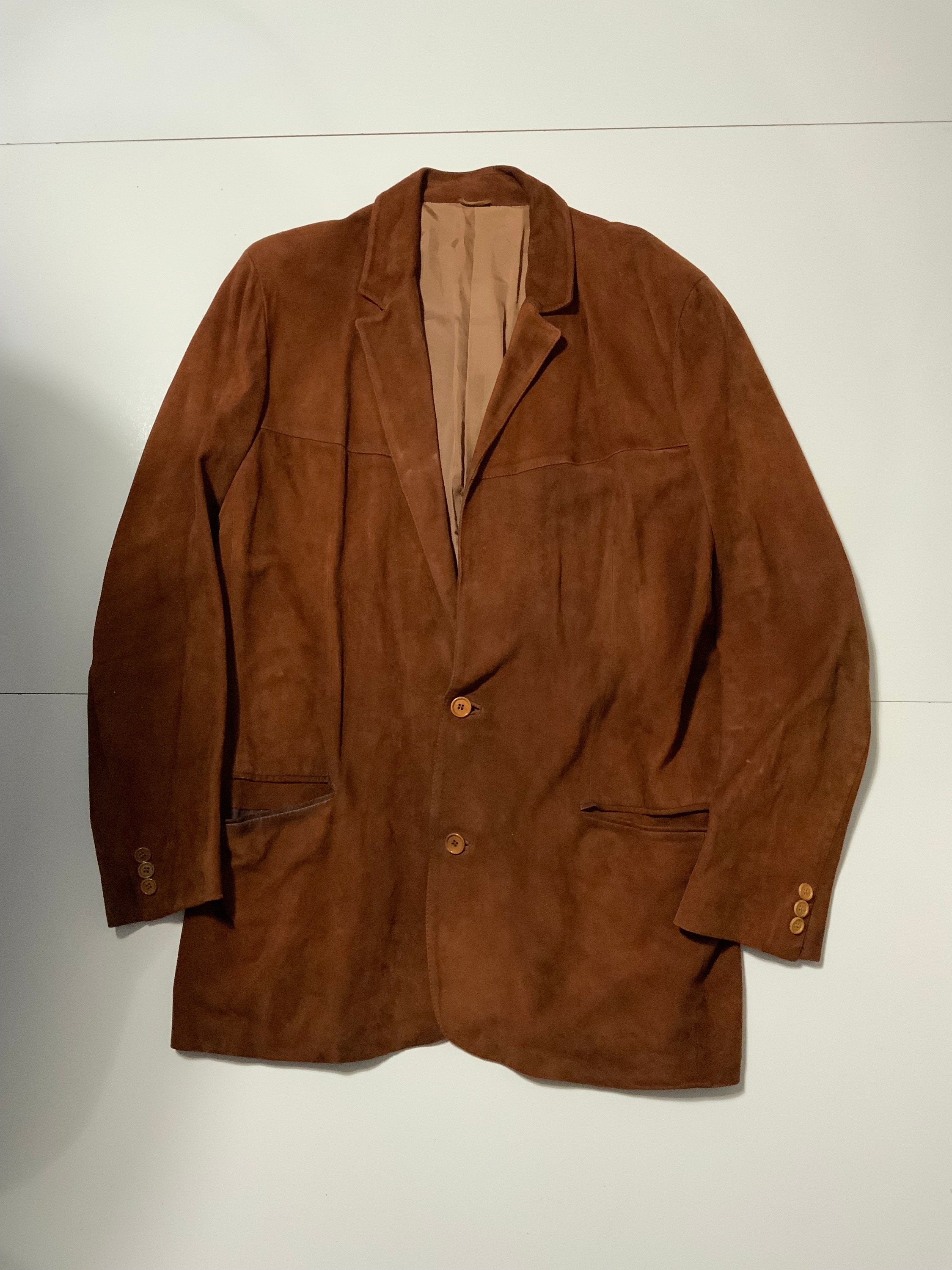 VTG Giorgio Beverly Hills Suede Leather Two Button Sportscoat