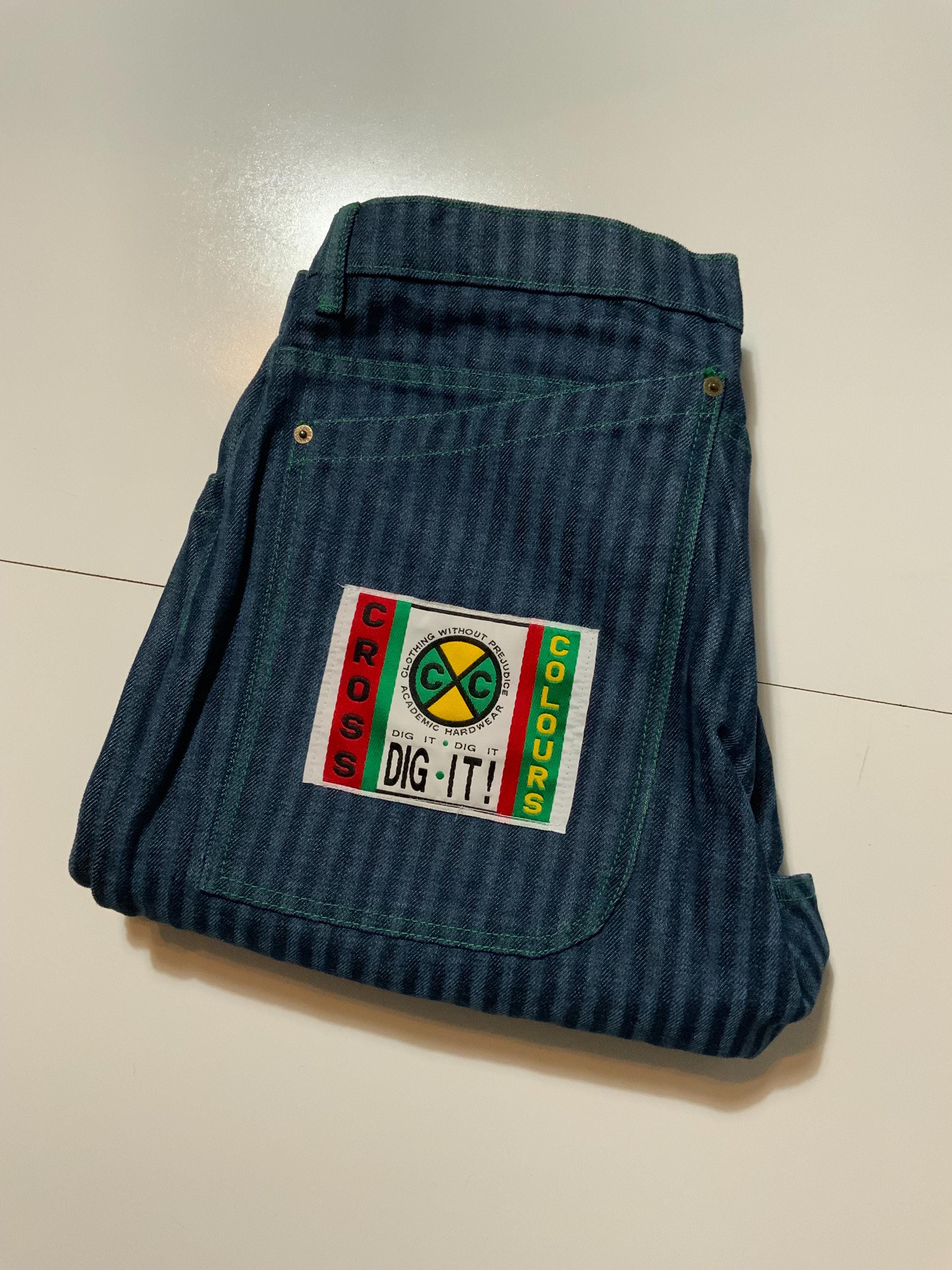 Vintage 90s Cross Colours Dig It Academic Hardwear Striped Vintage 90s Cross Colours Dig It Academic Hardwear Striped