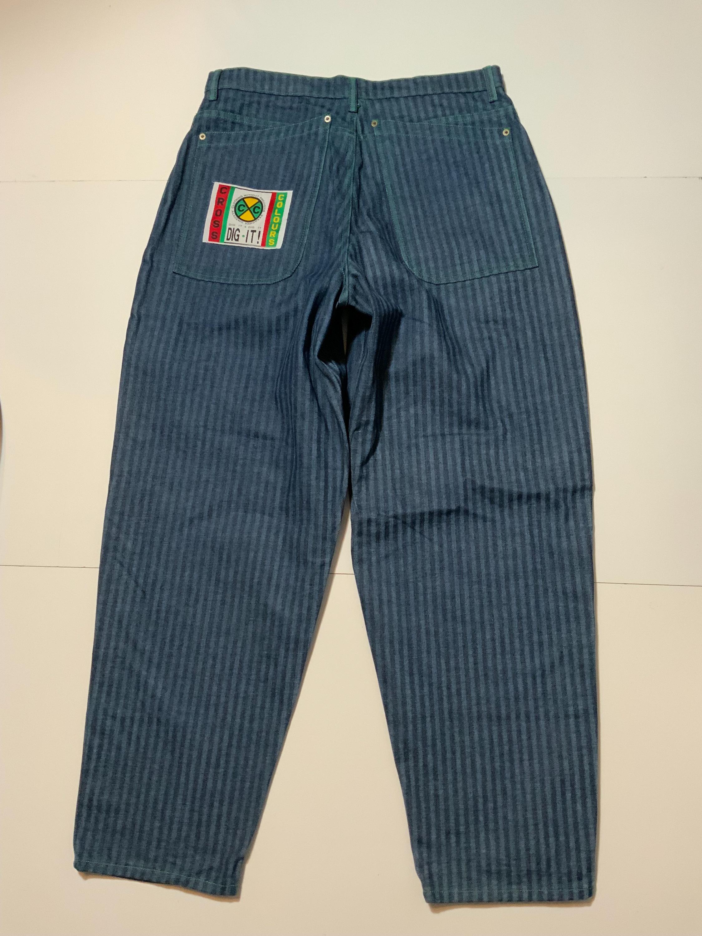 Vintage 90s Cross Colours Dig It Academic Hardwear Striped Vintage 90s Cross Colours Dig It Academic Hardwear Striped