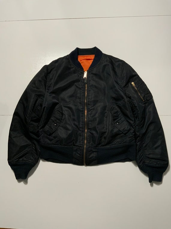 Vintage Alpha Industries MA-1 Black Reversible Mil