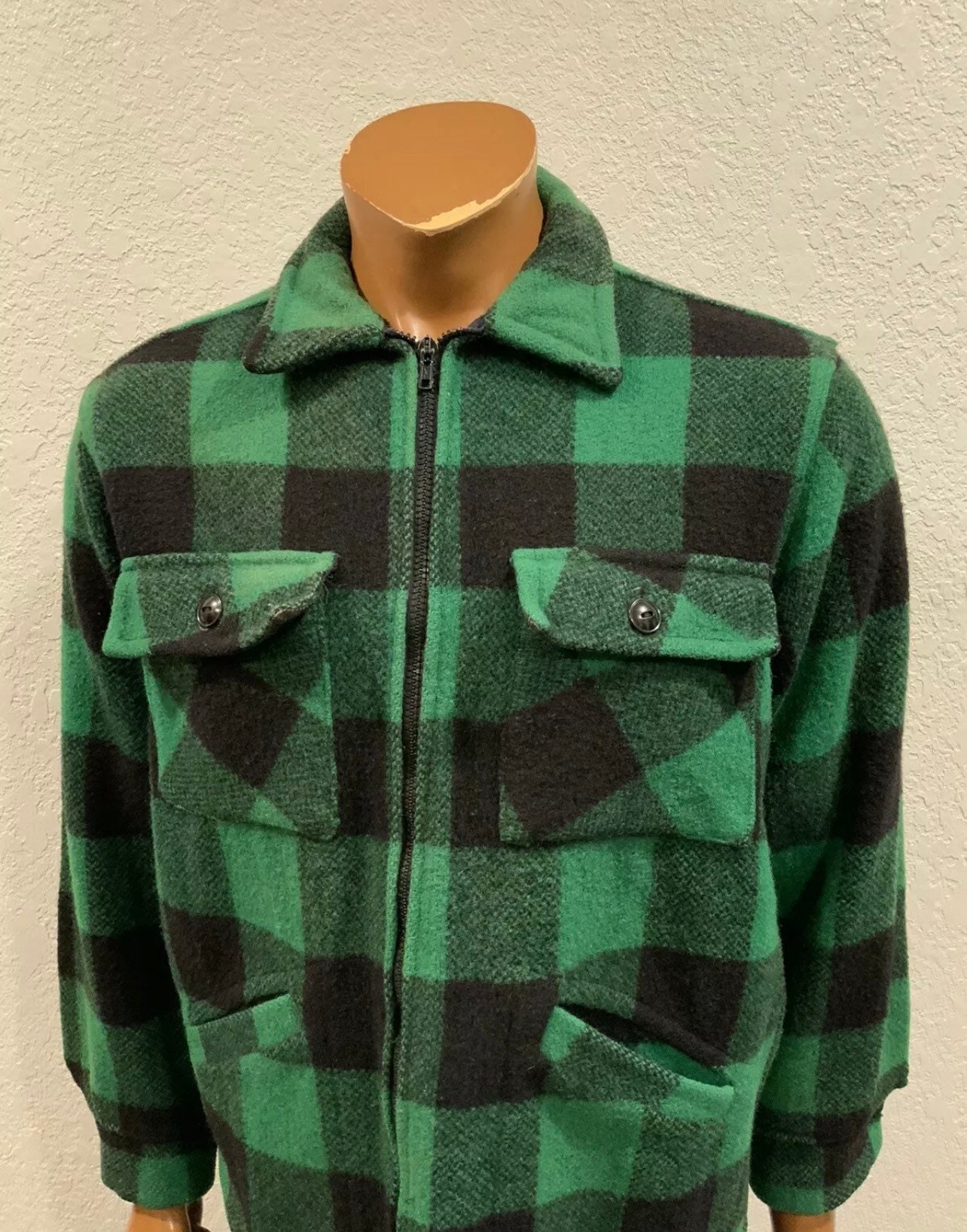 VTG 50s 60s Brent Sportswear Green Checkered Plaid Rockabilly Etsy