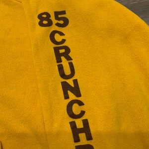 Vintage 80s 1985 Soccer Crunchbombs Raglan Worn Yellow Sweatshirt Hoodie image 10