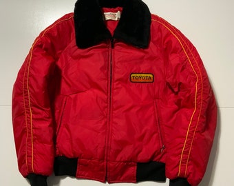 Vintage 70s 80s Toyota Toyotaline TRD Racing Sherpa Collar Puffer Jacket