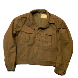 1950 Slate and Black Wool Military Band Jacket